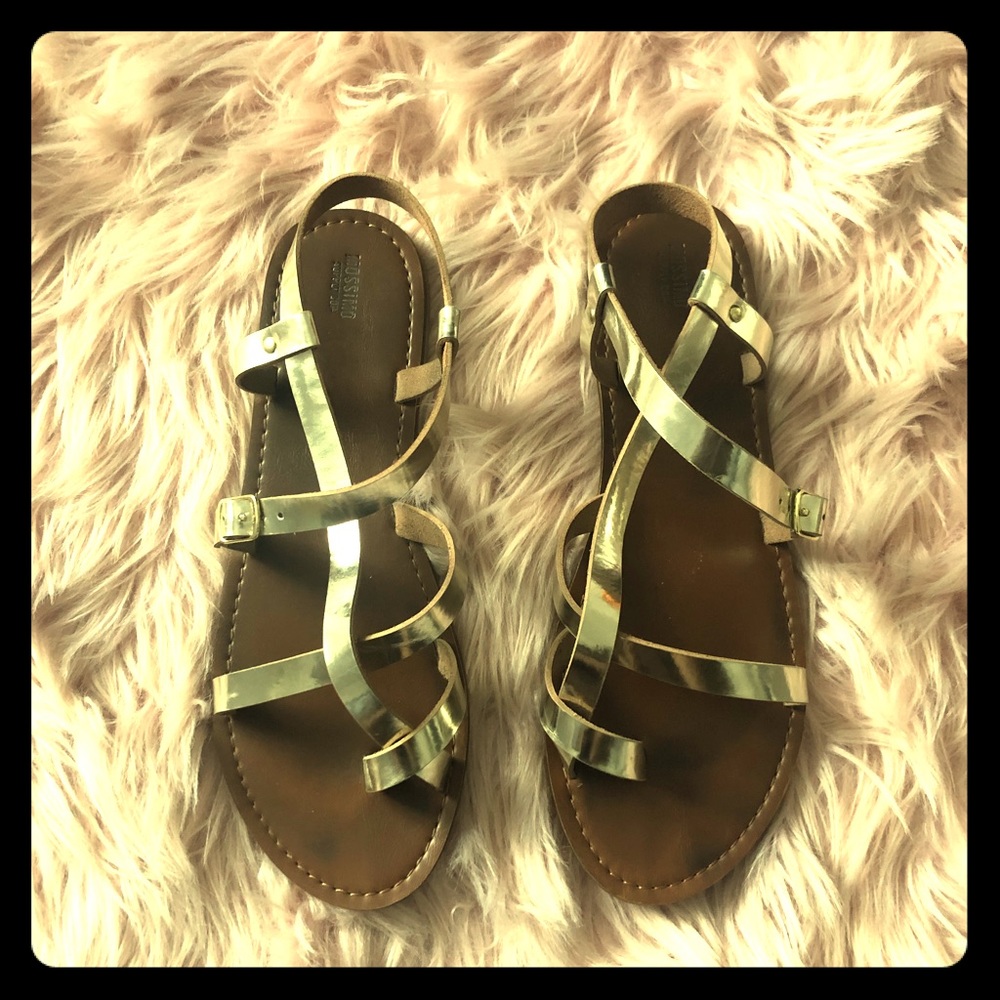 Gold gladiator sandals